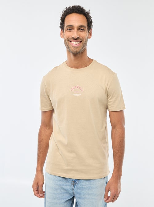T-shirt à col rond et manches courtes imprimé - Kiabi
