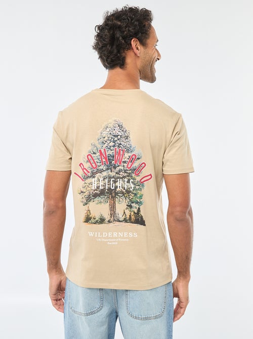 T-shirt à col rond et manches courtes imprimé - Kiabi