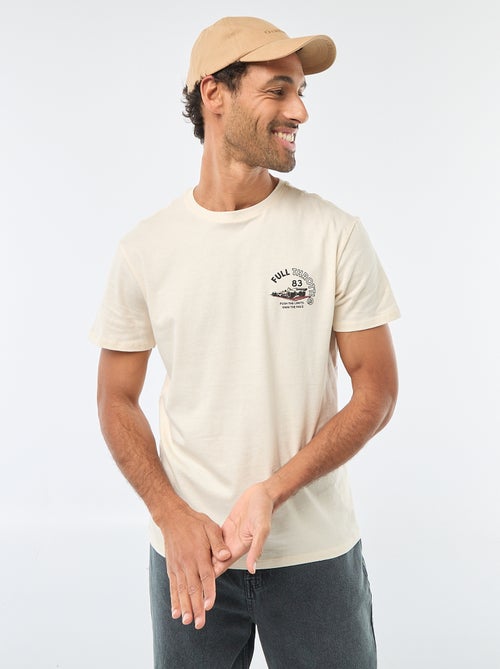 T-shirt à col rond et manches courtes imprimé - Kiabi