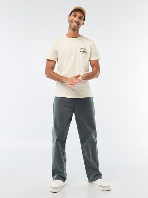 T-shirt à col rond et manches courtes imprimé - Kiabi