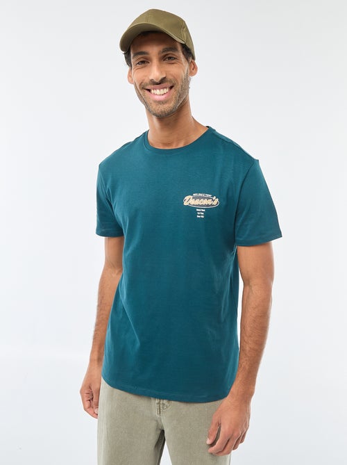 T-shirt à col rond et manches courtes imprimé - Kiabi