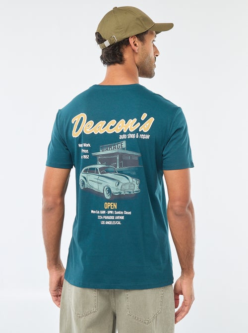 T-shirt à col rond et manches courtes imprimé - Kiabi