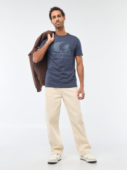 T-shirt à col rond et manches courtes imprimé - Kiabi