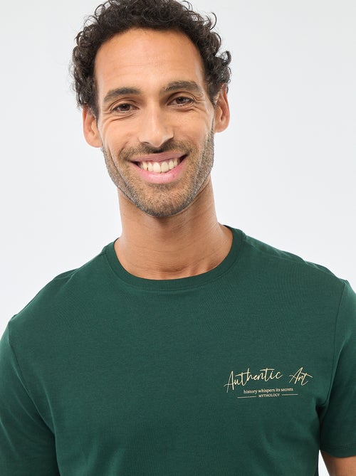 T-shirt à col rond et manches courtes imprimé - Kiabi