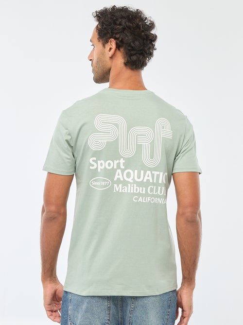 T-shirt à col rond et manches courtes imprimé - Kiabi