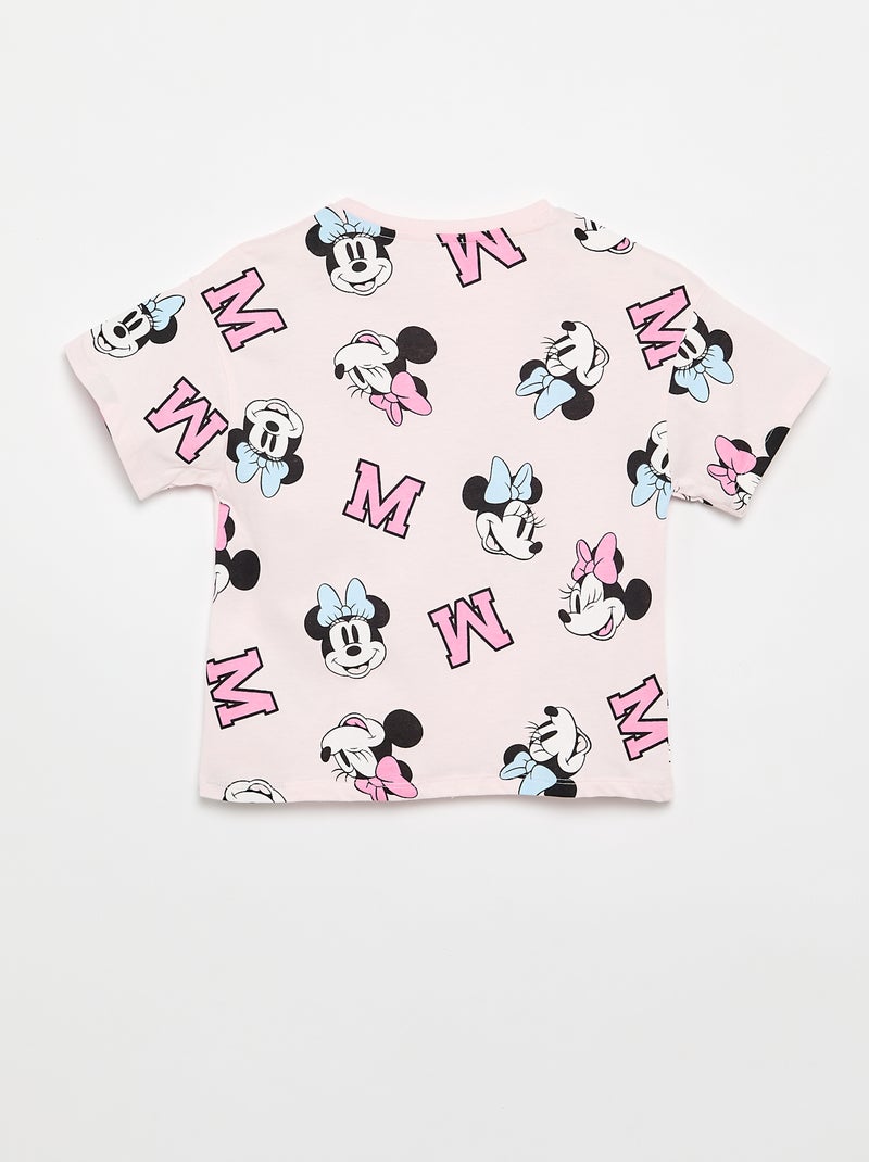 T-shirt à col rond et manches courtes 'Minnie' 'Disney' Rose - Kiabi