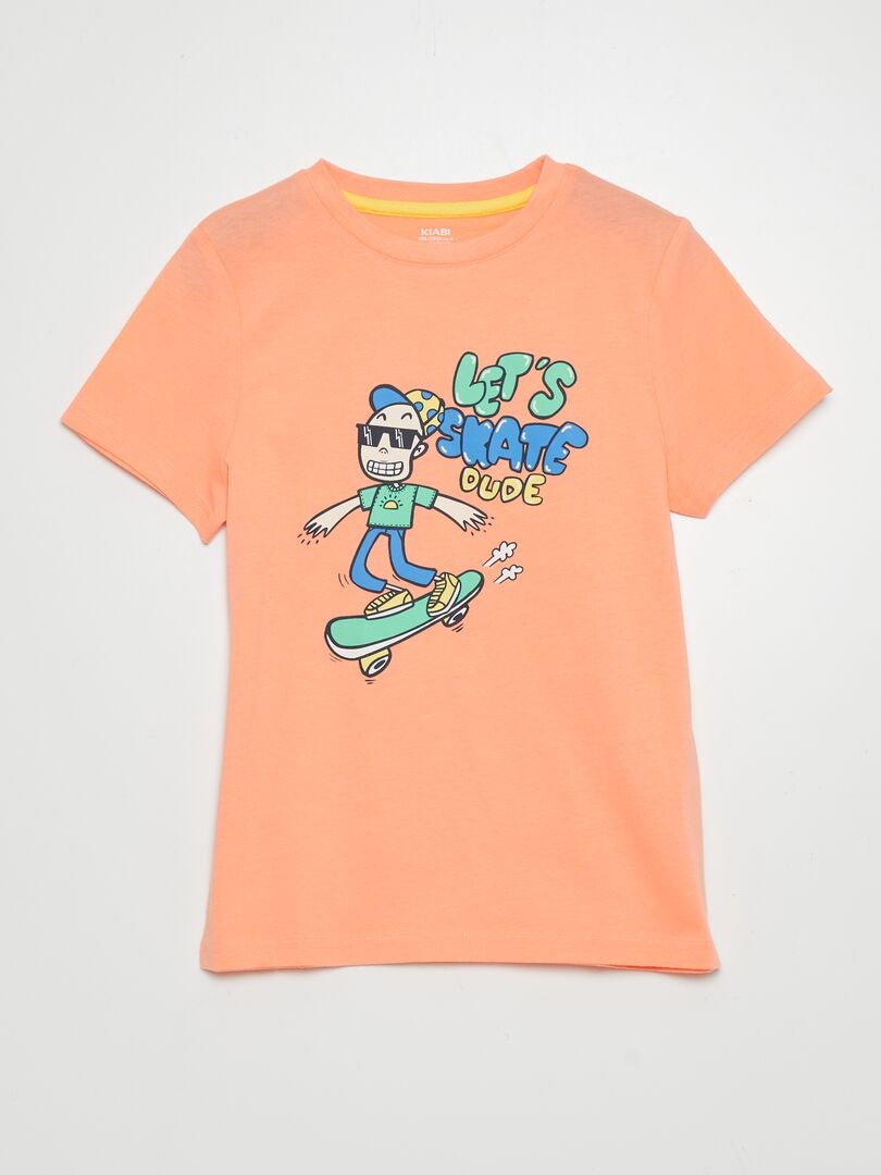 T-shirt Col Rond 100% Coton Biologique - Blanc | Be Camaïeu