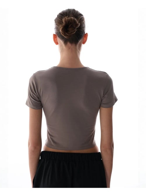 T-shirt à col rond et manches courtes penti - Kiabi