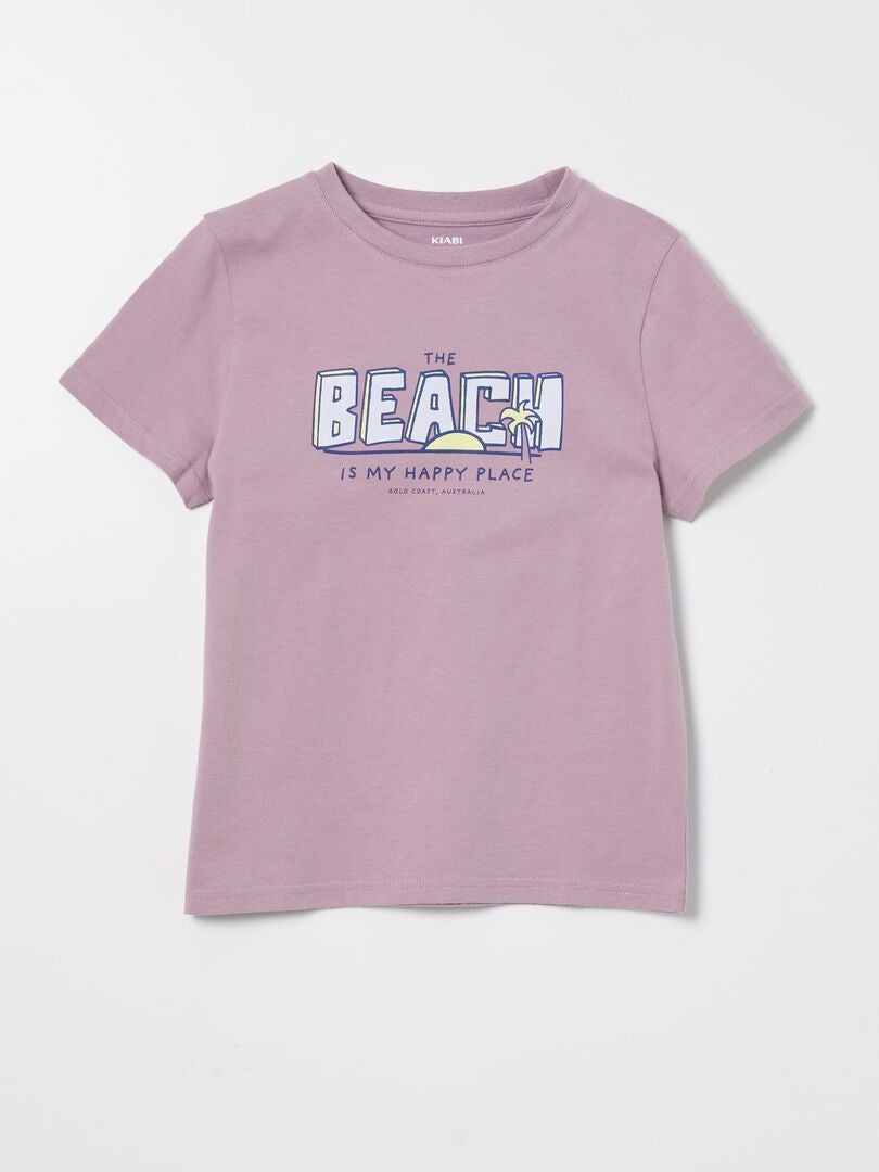 T shirt col rond et manches courtes VIOLET Kiabi 3.50