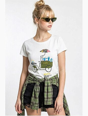 T-shirt à col rond imprimé brodé lucci