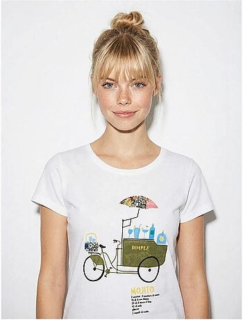 T-shirt à col rond imprimé brodé lucci