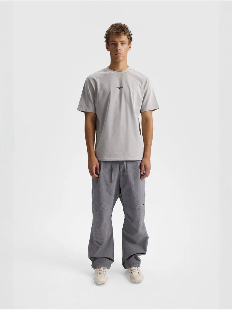 T-shirt à col rond imprimé logo coupe décontractée giesto Gris clair - Kiabi
