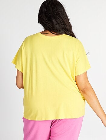 Tee shirt 2024 jaune femme kiabi