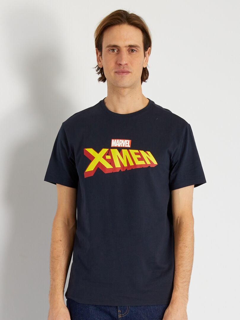 T-shirt à col rond 'Marvel' Bleu marine - Kiabi