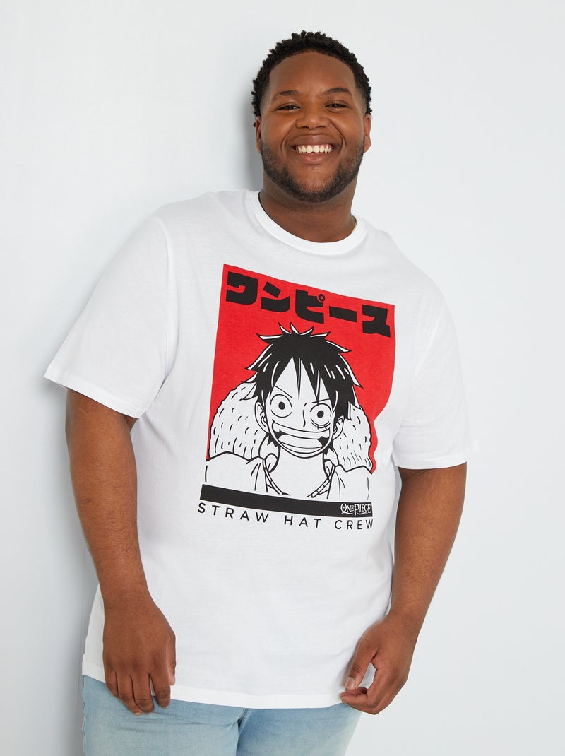 T-shirt à col rond 'One Piece' blanc - Kiabi