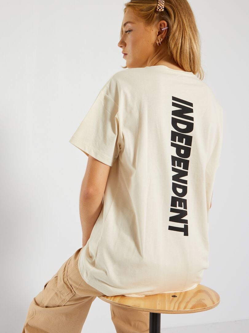 T-shirt à col rond oversize X IAM.MOANA Beige - Kiabi