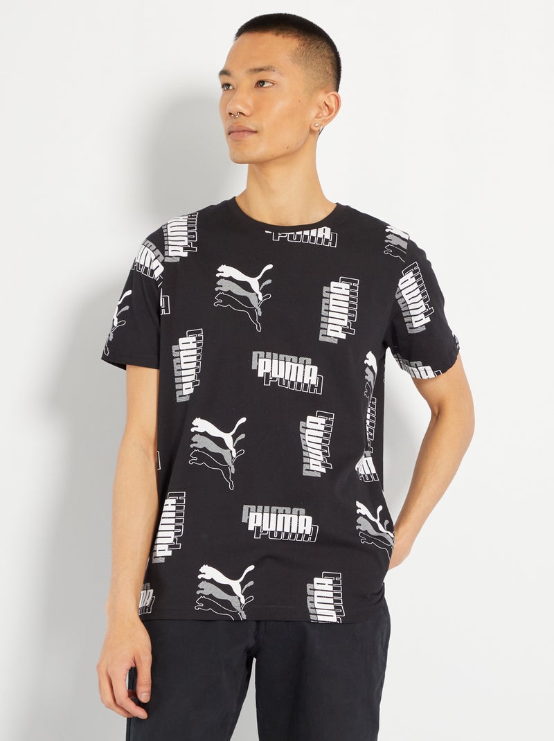 T-shirt à col rond 'Puma' noir - Kiabi