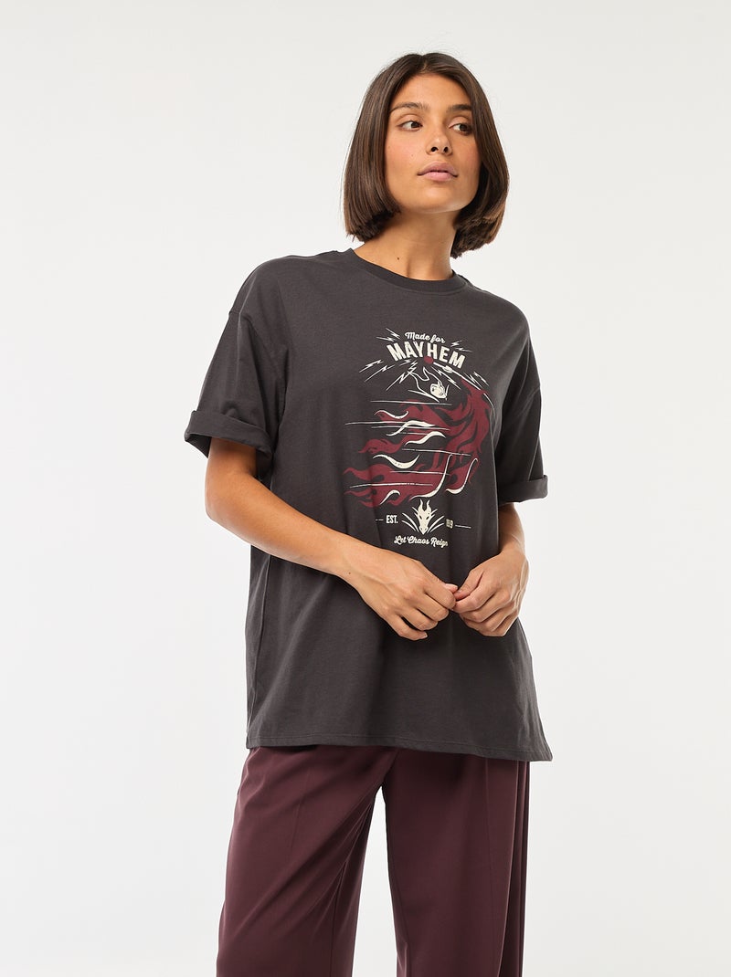 T-shirt à col rond 'Villains' 'Disney' Noir - Kiabi