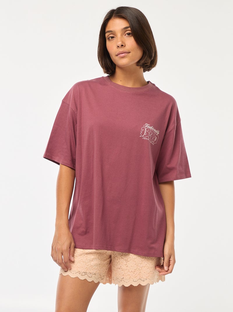 T-shirt à col rond 'Villains' 'Disney' Rose - Kiabi