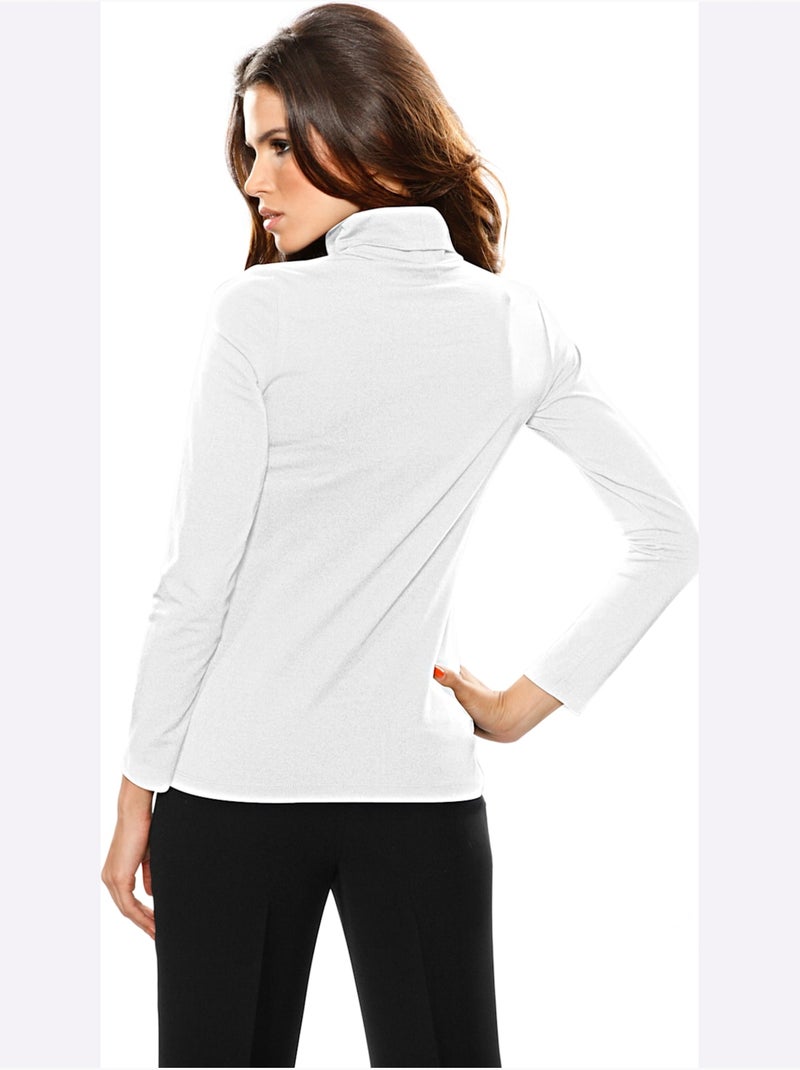 T-shirt à col roulé - taille standard - helline Blanc - Kiabi