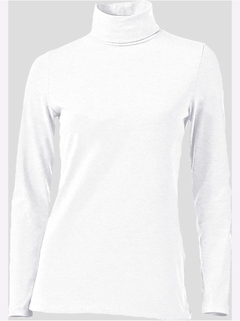T-shirt à col roulé - taille standard - helline Blanc - Kiabi