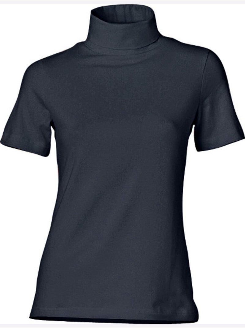 T-shirt à col roulé - taille standard - helline Bleu marine - Kiabi