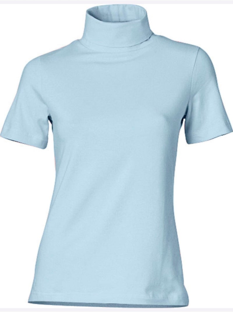 T-shirt à col roulé - taille standard - helline Bleu - Kiabi