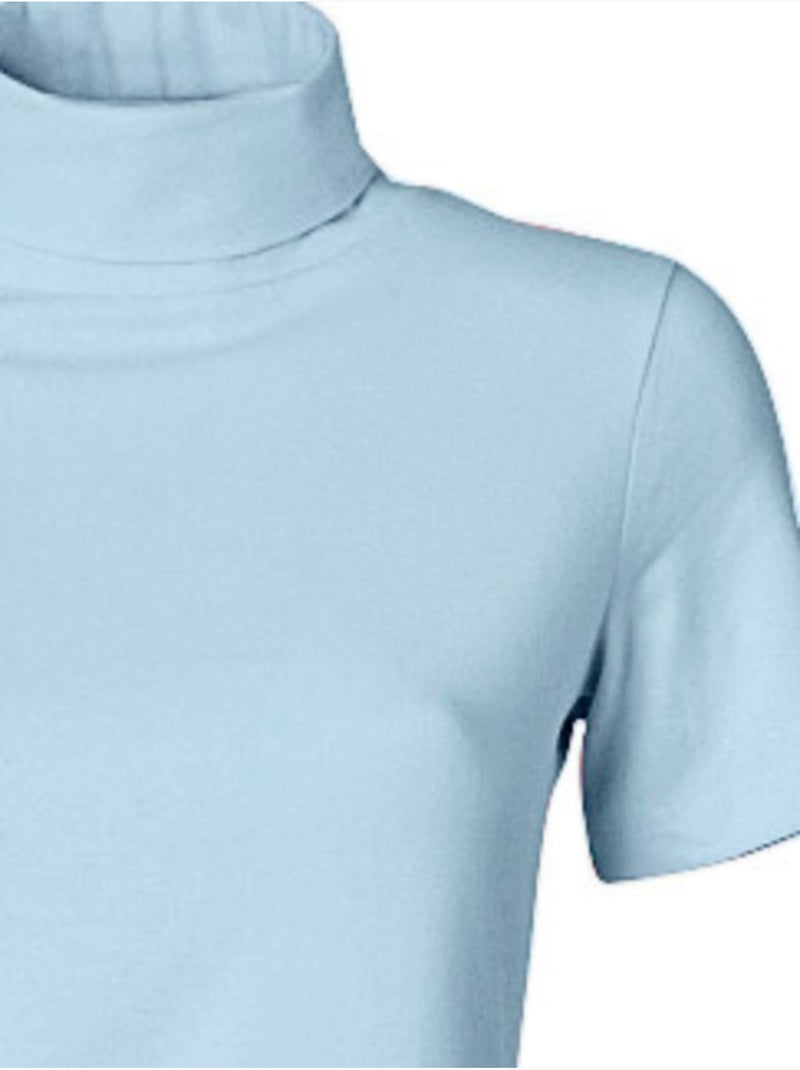 T-shirt à col roulé - taille standard - helline Bleu - Kiabi
