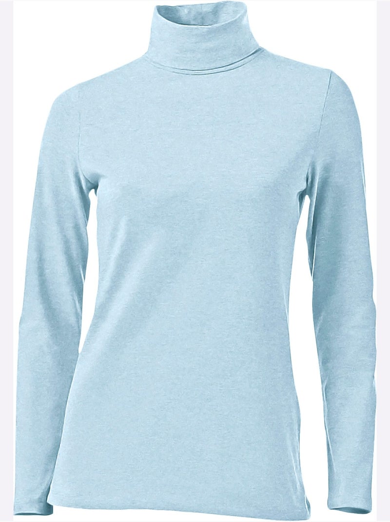 T-shirt à col roulé - taille standard - helline Bleu - Kiabi