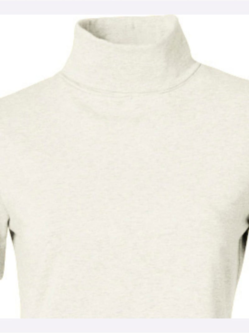 T-shirt à col roulé - taille standard - helline Ecru - Kiabi