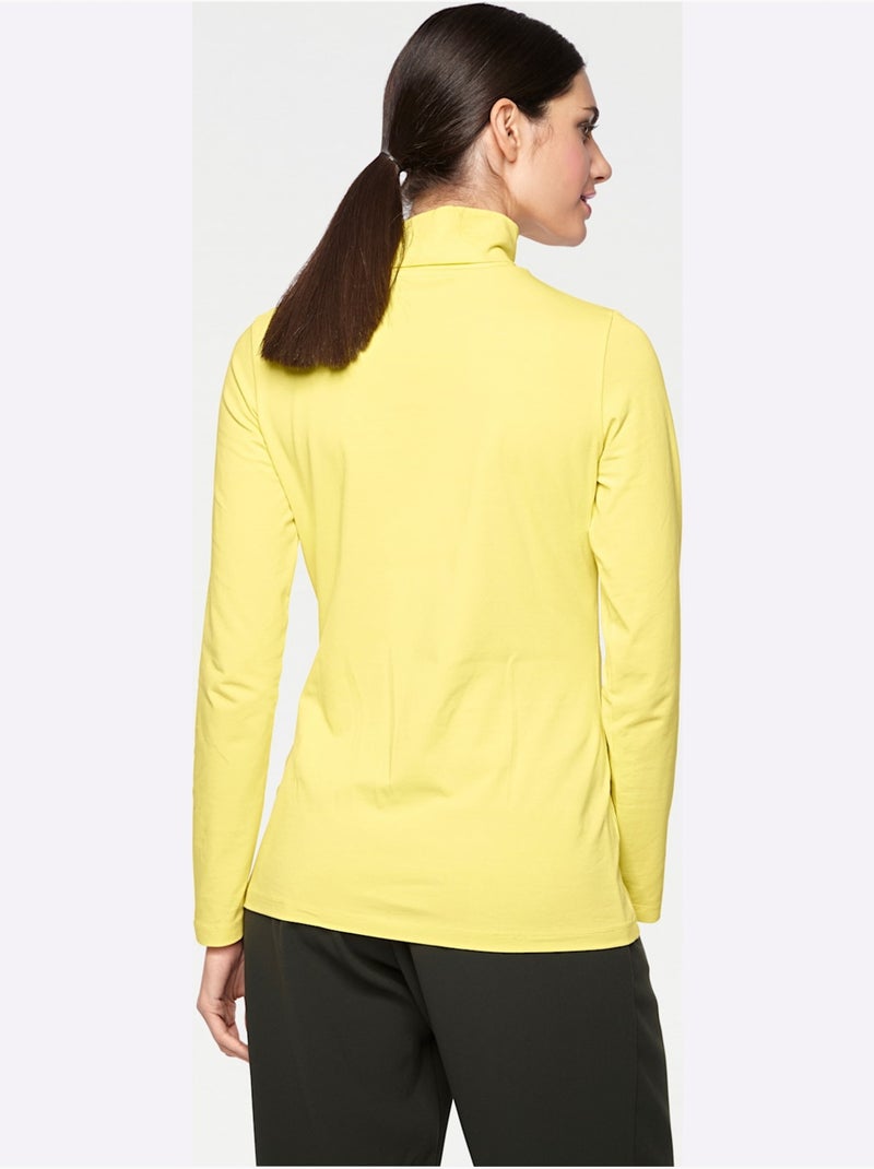 T-shirt à col roulé - taille standard - helline Jaune - Kiabi