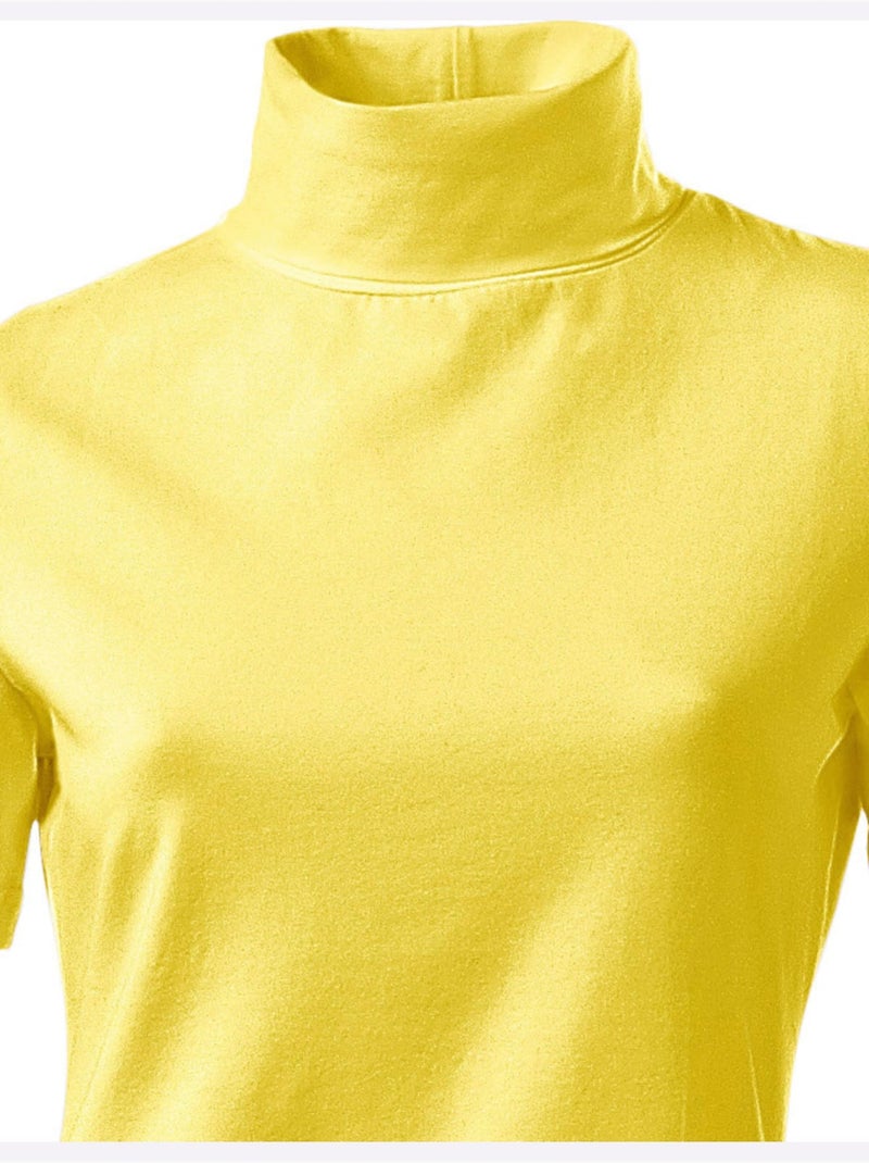 T-shirt à col roulé - taille standard - helline Jaune - Kiabi