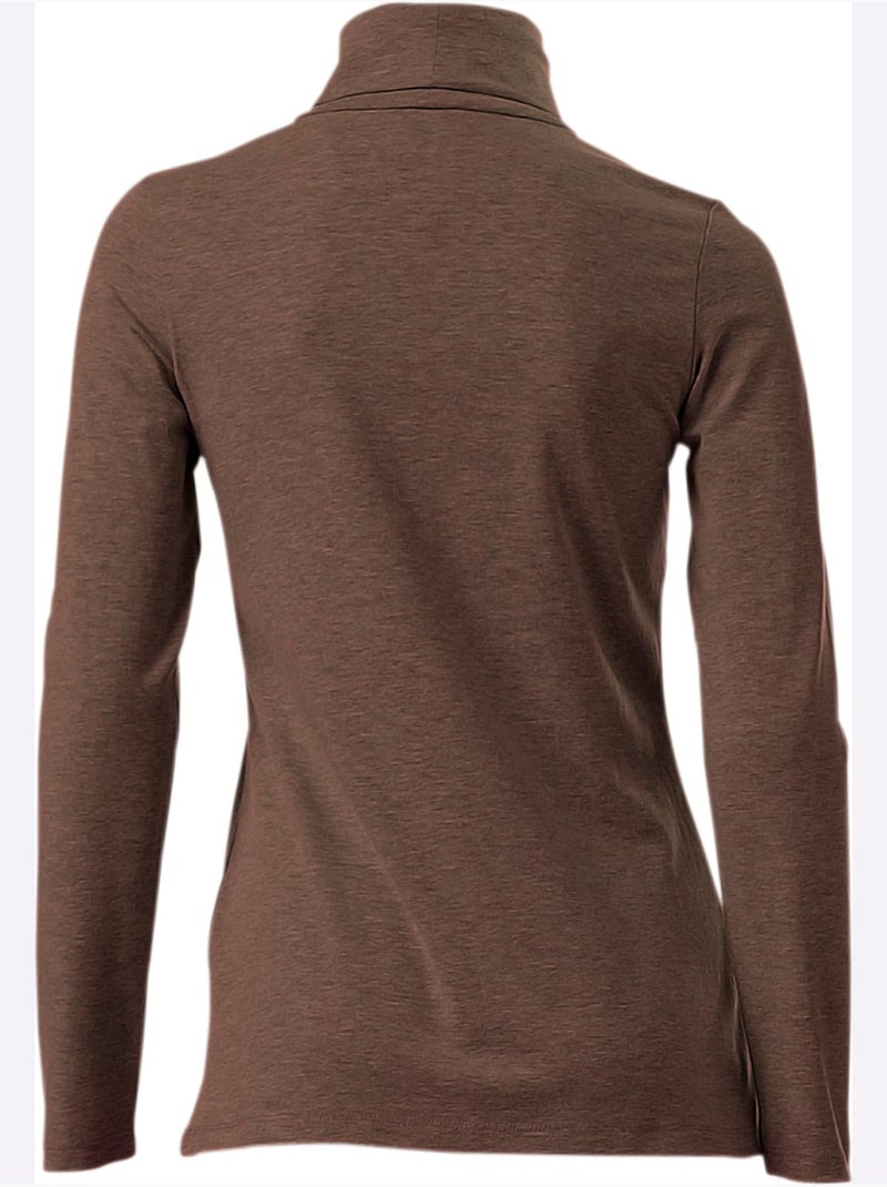 T-shirt à col roulé - taille standard - helline Marron - Kiabi
