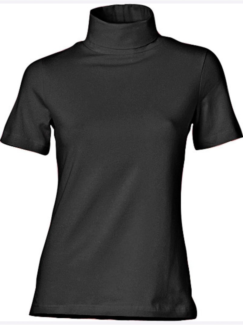 T-shirt à col roulé - taille standard - helline Noir - Kiabi