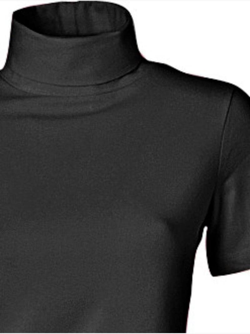 T-shirt à col roulé - taille standard - helline Noir - Kiabi