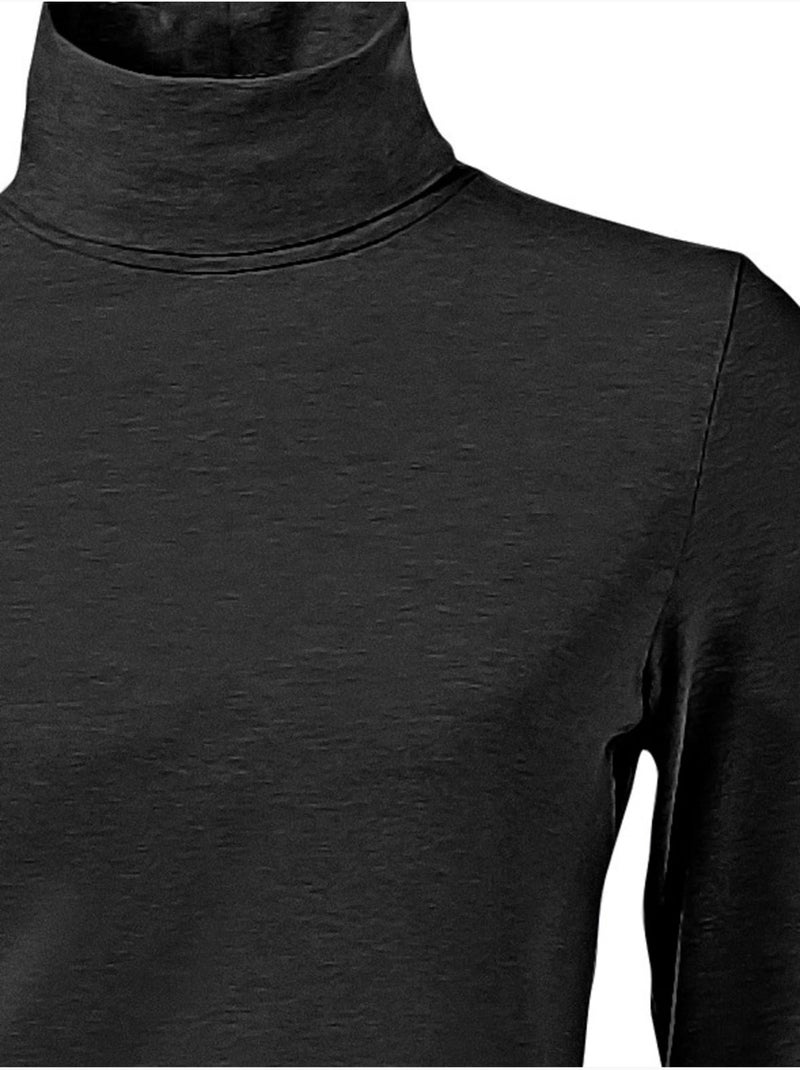 T-shirt à col roulé - taille standard - helline Noir - Kiabi