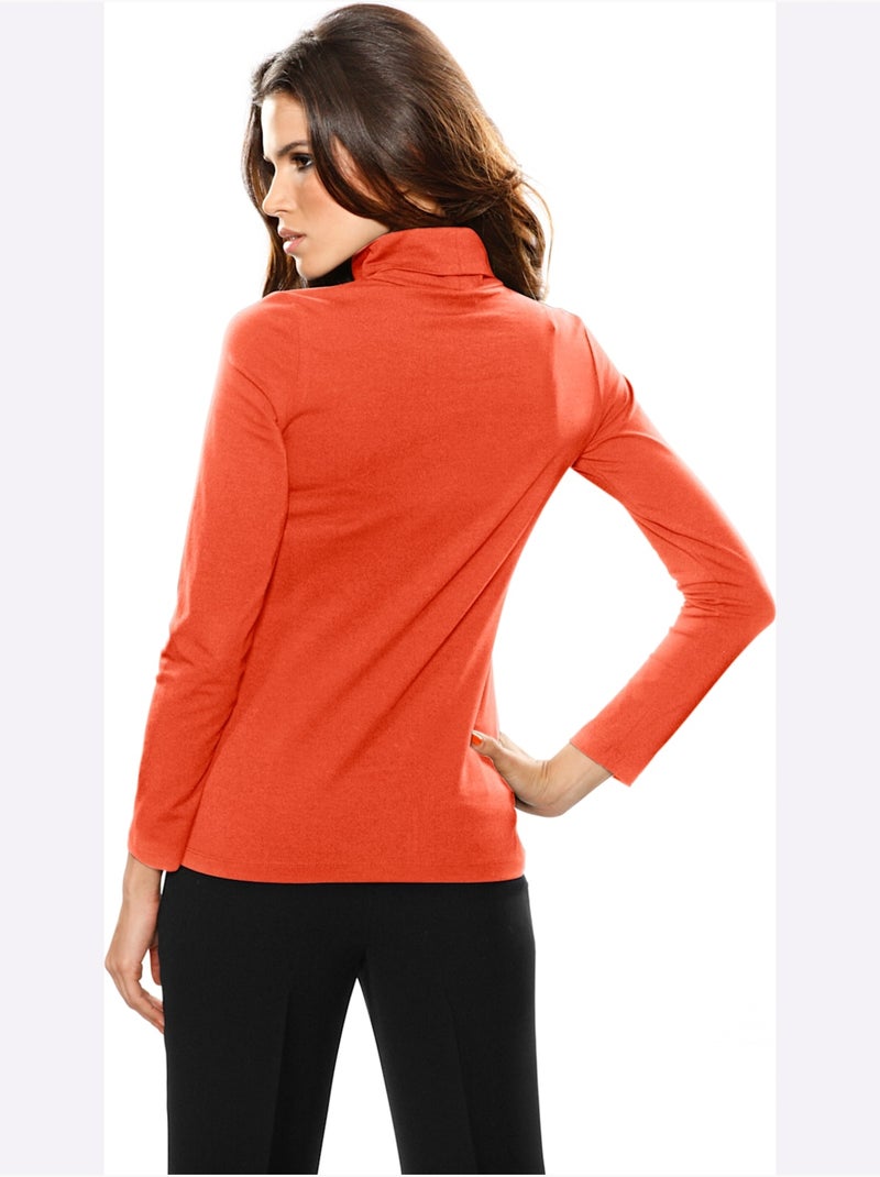 T-shirt à col roulé - taille standard - helline Orange - Kiabi
