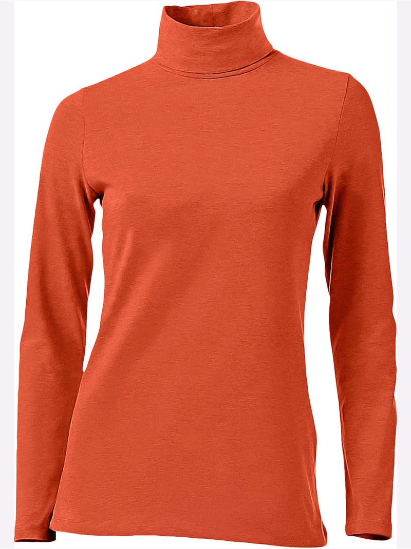 T-shirt à col roulé - taille standard - helline Orange - Kiabi