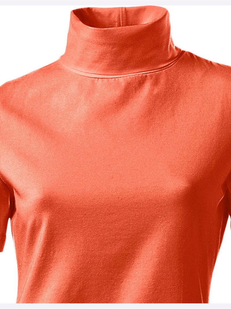 T-shirt à col roulé - taille standard - helline Orange - Kiabi