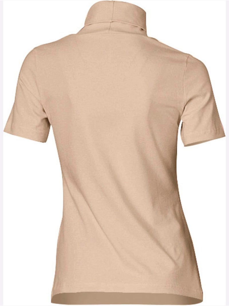 T-shirt à col roulé - taille standard - helline Sable - Kiabi