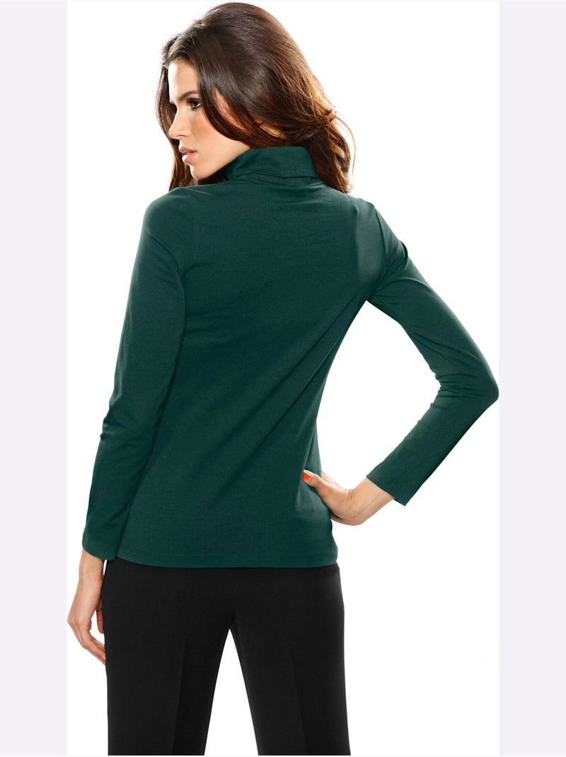 T-shirt à col roulé - taille standard - helline Vert - Kiabi