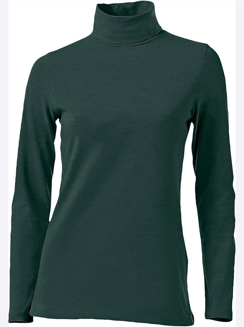 T-shirt à col roulé - taille standard - helline Vert - Kiabi