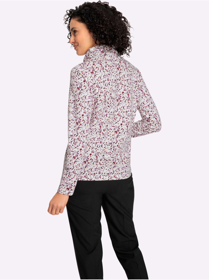 T-shirt à col roulé 50% modal - taille standard - witt Écru/Violet - Kiabi