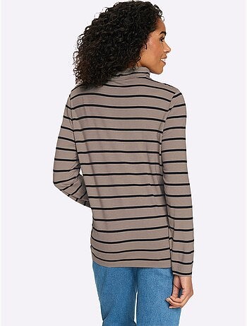 T-shirt à Col Roulé 95% Viscose - Taille Standard - Moda Vilona