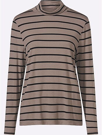 T-shirt à Col Roulé 95% Viscose - Taille Standard - Moda Vilona