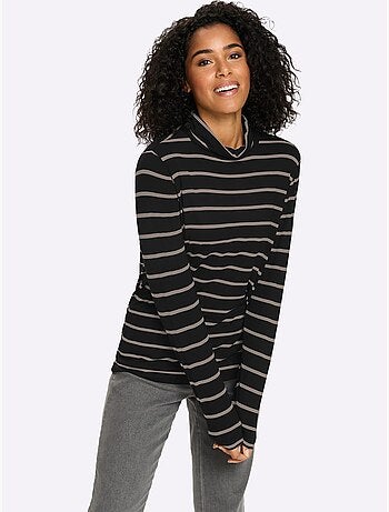 T-shirt à Col Roulé 95% Viscose - Taille Standard - Moda Vilona