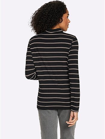 T-shirt à Col Roulé 95% Viscose - Taille Standard - Moda Vilona