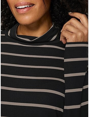 T-shirt à Col Roulé 95% Viscose - Taille Standard - Moda Vilona