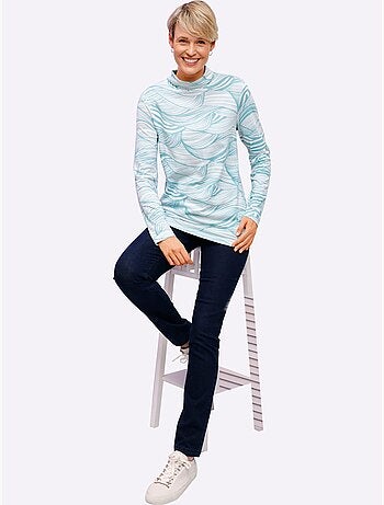 T-shirt à Col Roulé Col Roulé Flatteur - Taille Standard - Moda Vilona