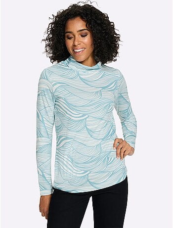 T-shirt à Col Roulé Col Roulé Flatteur - Taille Standard - Moda Vilona